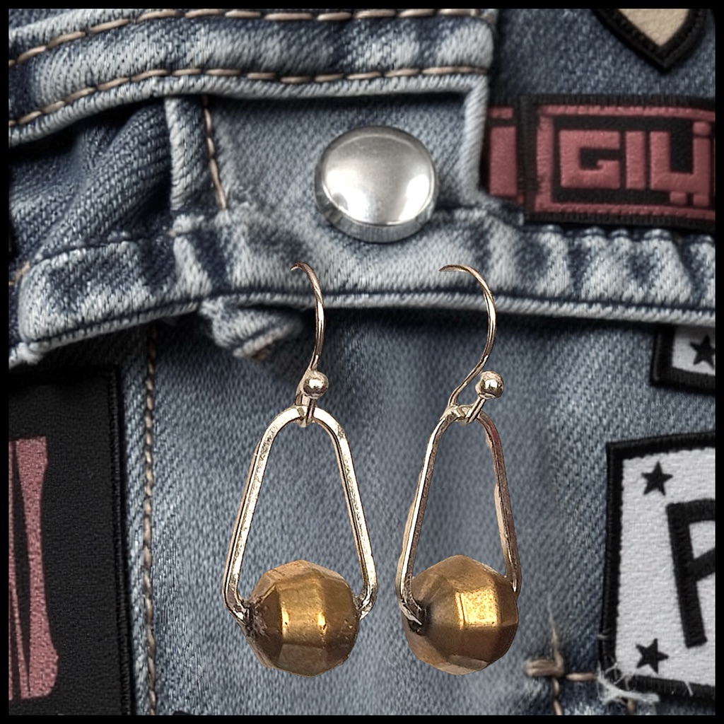 5 For $25alternative Golden Brassy Retro Ball Dangles